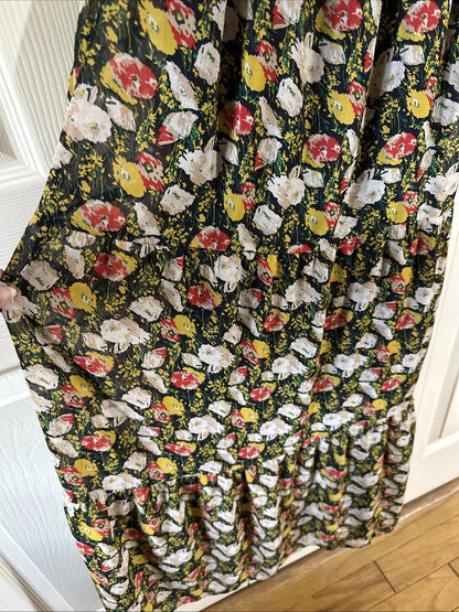 J.Crew Mercantile Floral Maxi Dress Black Multi Size 6