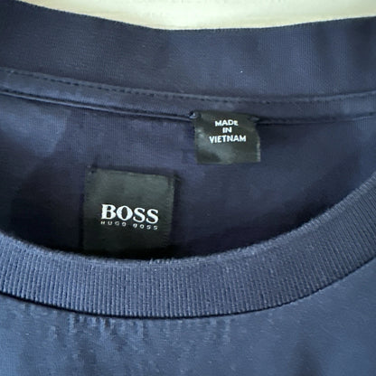 Hugo Boss Men's Shirt Color Block Blue Orange Brown Tan Size large