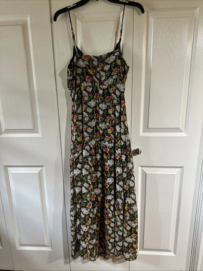 J.Crew Mercantile Floral Maxi Dress Black Multi Size 6