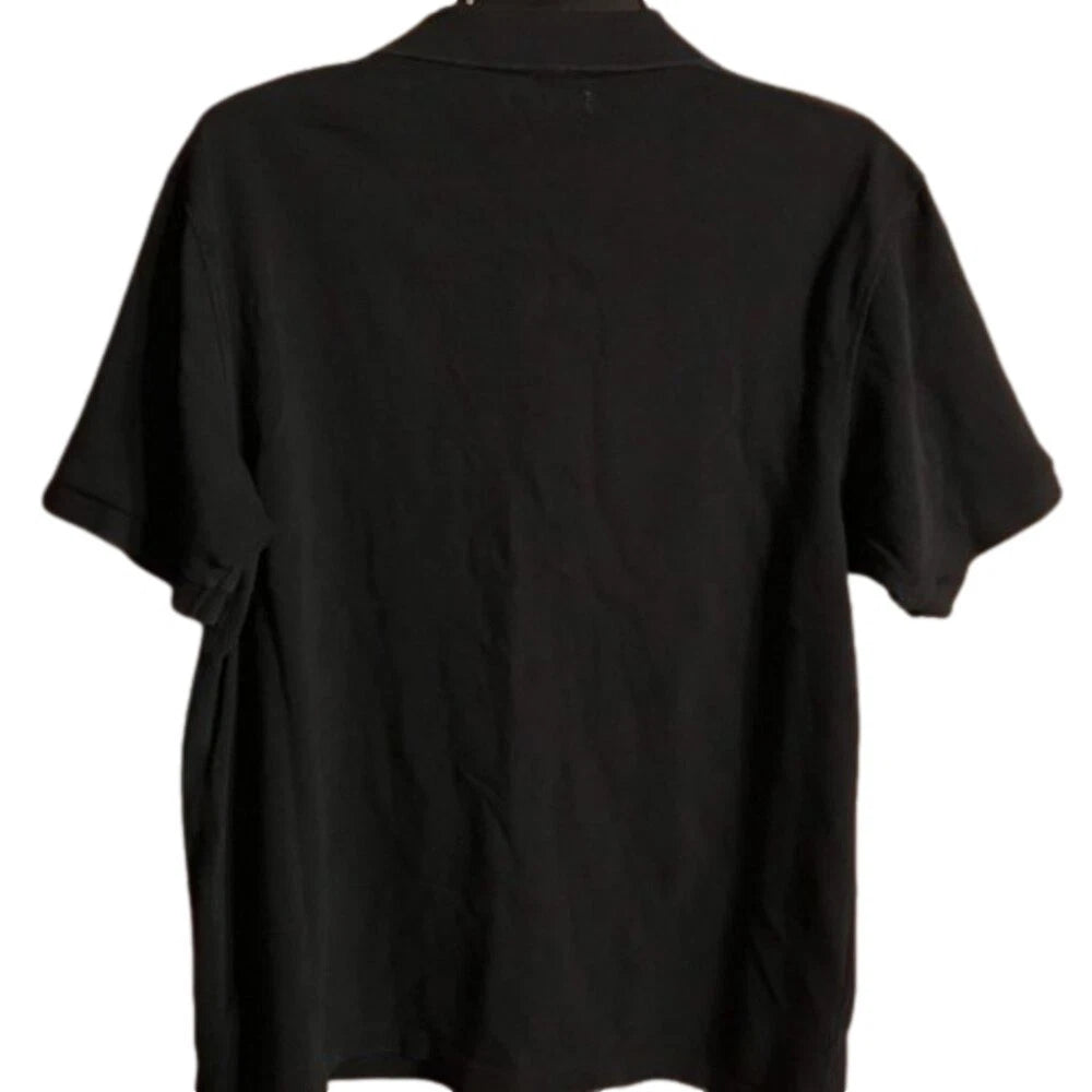 Burberry Women's Black Big Logo *Rare Cotton Polo Shirt Size XL