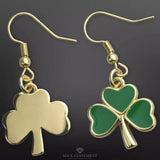 Shamrock Green Dangle Earrings: 4-Leaf Clover Dangling Earrings for Women