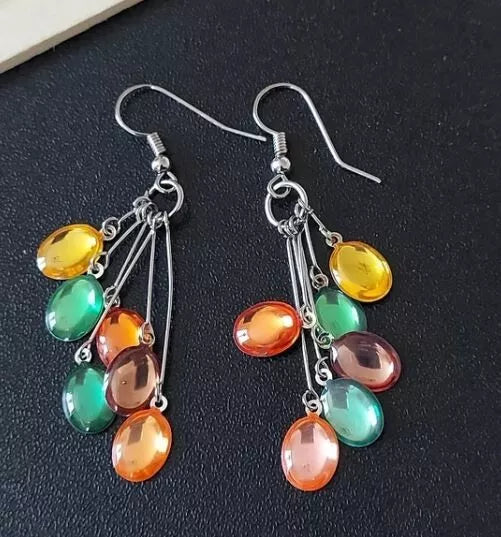 New E1835 Colorful Cluster Dangle Earrings. Women's Fashion Accessories.