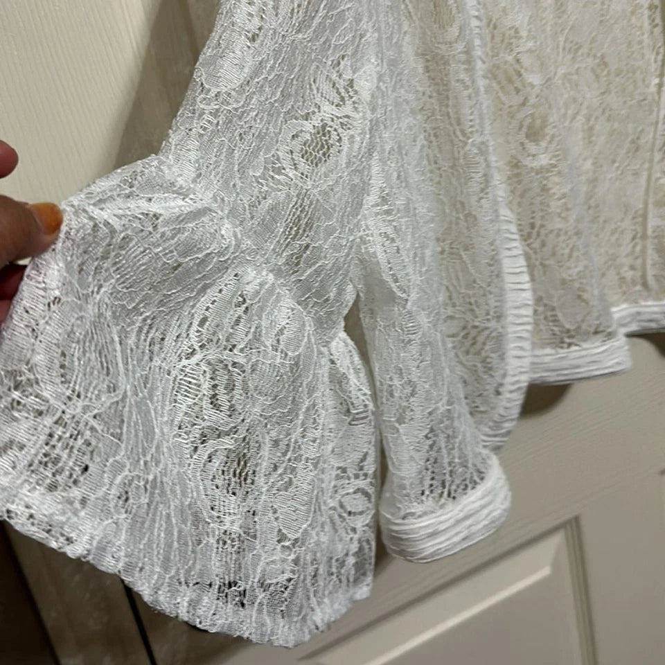 NWT Maya Brooke Women's White Plus Size 20W Lace Jacket Dress