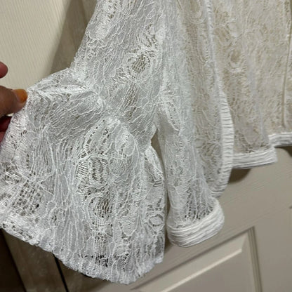 NWT Maya Brooke Women's White Plus Size 20W Lace Jacket Dress