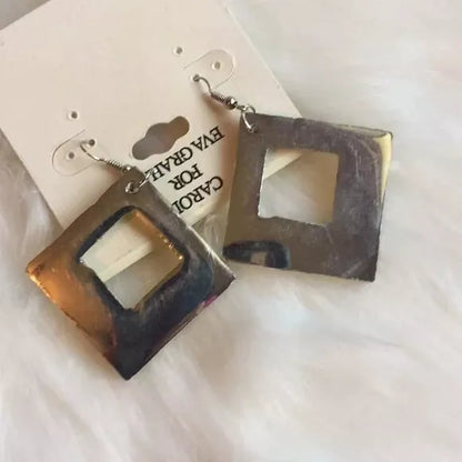 NWT Glitter Yellow Diamond Big Chunky Earrings. Women's Fashion Accessories.