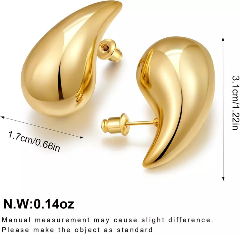 New Waterdrop Gold Earrings for Women Teardrop Gold Big Earrings Fashion Jewelry