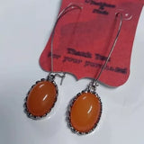 New E2198 Orange Cabochon Drop Earrings. Women's Fashion Accessories.