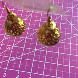 New Gold Plated Bell Style Round Dangling Shiny Earrings. Women's Fashion.