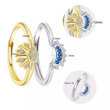 Sun and Moon Ring Set Stackable Rings for Women Adjustable Celestial Jewelry