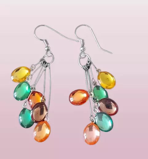 New E1835 Colorful Cluster Dangle Earrings. Women's Fashion Accessories.