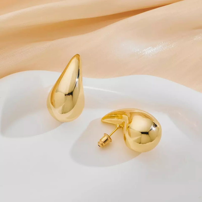 New Waterdrop Gold Earrings for Women Teardrop Gold Big Earrings Fashion Jewelry