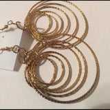 Brand New Gold-tone Big Round Dangling Earrings. Women's Fashion Accessories.