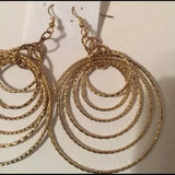 Brand New Gold-tone Big Round Dangling Earrings. Women's Fashion Accessories.