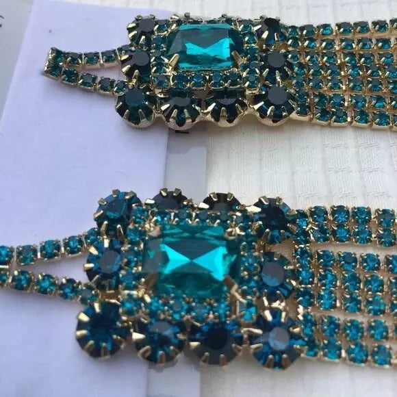 New Pretty Dangling Shiny Blue Green Earrings. Women's Fashion Accessories.