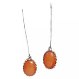 New E2198 Orange Cabochon Drop Earrings. Women's Fashion Accessories.