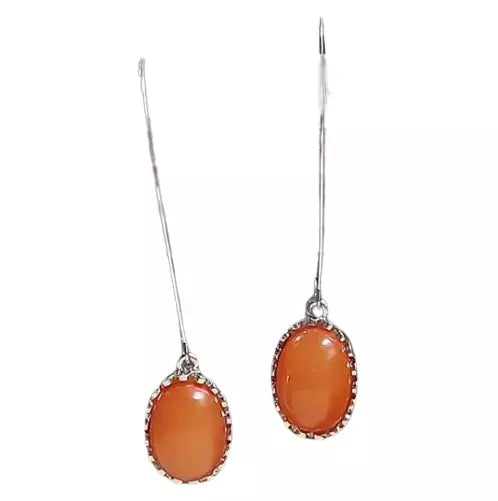 New E2198 Orange Cabochon Drop Earrings. Women's Fashion Accessories.