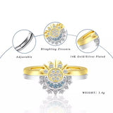 Sun and Moon Ring Set Stackable Rings for Women Adjustable Celestial Jewelry