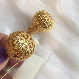 New Gold Plated Bell Style Round Dangling Shiny Earrings. Women's Fashion.