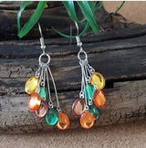 New E1835 Colorful Cluster Dangle Earrings. Women's Fashion Accessories.