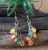 New E1835 Colorful Cluster Dangle Earrings. Women's Fashion Accessories.