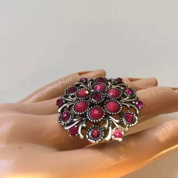 Brand New Adjustable Cocktail Ring Round. Women's Fashion Accessories.