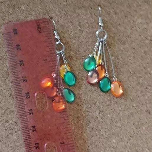 New E1835 Colorful Cluster Dangle Earrings. Women's Fashion Accessories.