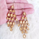 New Beads Gemstone 💎 Long Dangling Earrings. Women's Fashion Accessories.