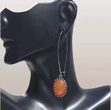 New E2198 Orange Cabochon Drop Earrings. Women's Fashion Accessories.