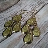 New E814 Gold Stardust Teardrop Earrings. Women's Fashion Accessories.