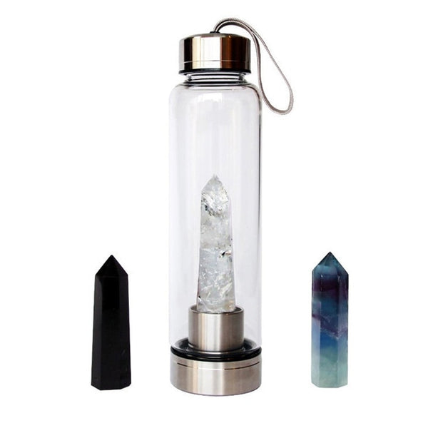 Crystal Healing Drinking Bottle 500ML Naturally Improve Your Health and Well-Being