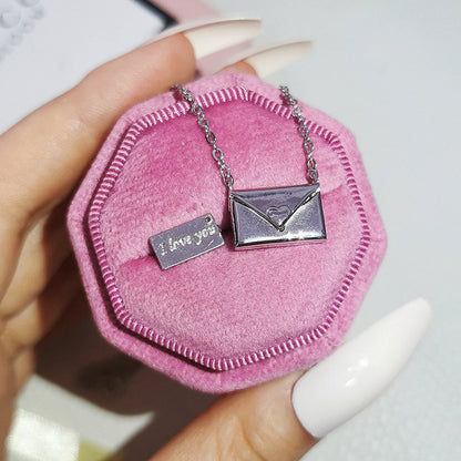 3pcs New Trendy Envelop Love Letter Silver Stylish Necklace Women's Fashion Accessories