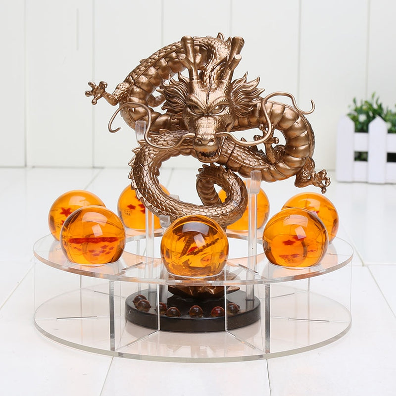 15cm Dragon Ball Z Action Figure Green Shenron Shenlong PVC Figures Toys 7Pcs 3.5cm Dragon ball Z Crystal Balls And Shelf Gift