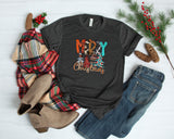 Western "Merry Christmas" Short Sleeve Shirt