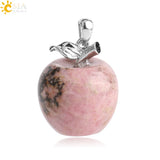 3pcs Crystal Apple Pendant Natural Gemstone Pendants