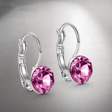 Pink Topaz Mini Baby Leverback 0.8" Earring in 18K White Gold Filled