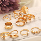 13 Piece Medallion Ring Set With ® Crystals 18K Gold Plated Ring in 18K Gold Plated