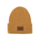 Brown-Yellow Knit Hat For Kids Winter Cold Season