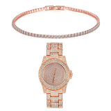 Tennis Bracelet and Watch Set in Solid 18k Rose Gold Filled