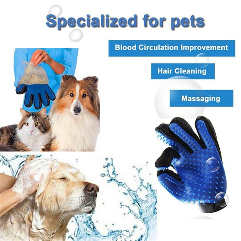 3pcs Five-Finger De-Shedding Pet Grooming Massage Gloves