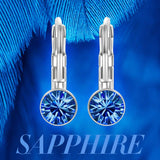 Sapphire Mini Baby Leverback 0.8" Earring in 18K White Gold Filled