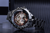 Self-Winding Mechanical Sport Design Golden Men's Stainless Steel Watch