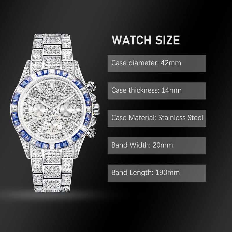 Diamond Calendar Watches  luxurious and sophisticated timepiece 30M water resistance