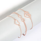 Love & Peace in the World Rose Gold 3 Piece Set Bracelets