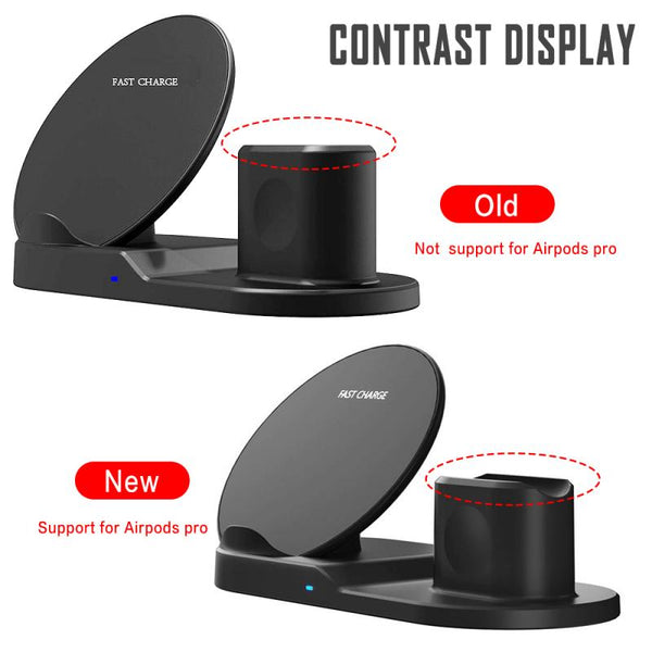 3 in 1 Fast Wireless Charger Dock Station Fast Charging For iPhone 11 11 Pro XR XS Max 8 for Apple Watch 2 3 4 5 For AirPods Pro