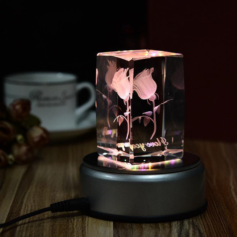 3pcs Luminous Crystal Glass features 4 LED lights that create a beautiful and colorful display.