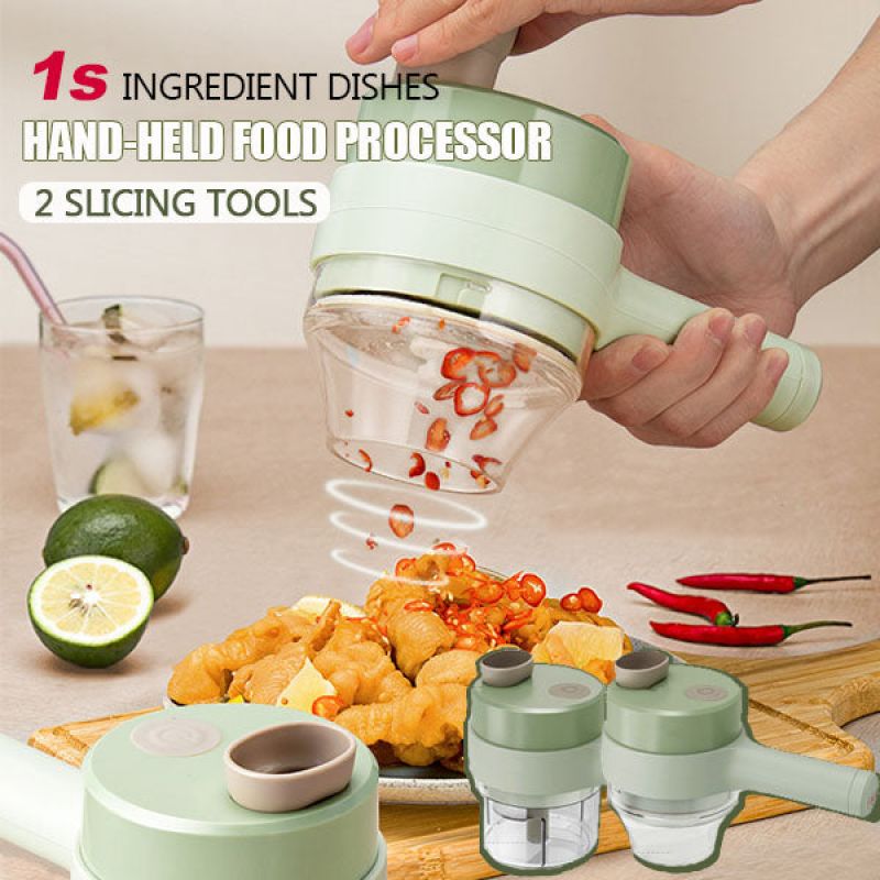 4 In 1 Electric Vegetable Cutter Set Kitchen Tools