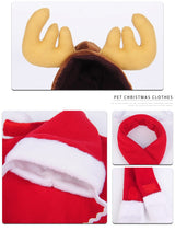 3pcs Pet Christmas Clothes Xmas Hat Scarf Cloak Deer Head Hoop Elk Hat