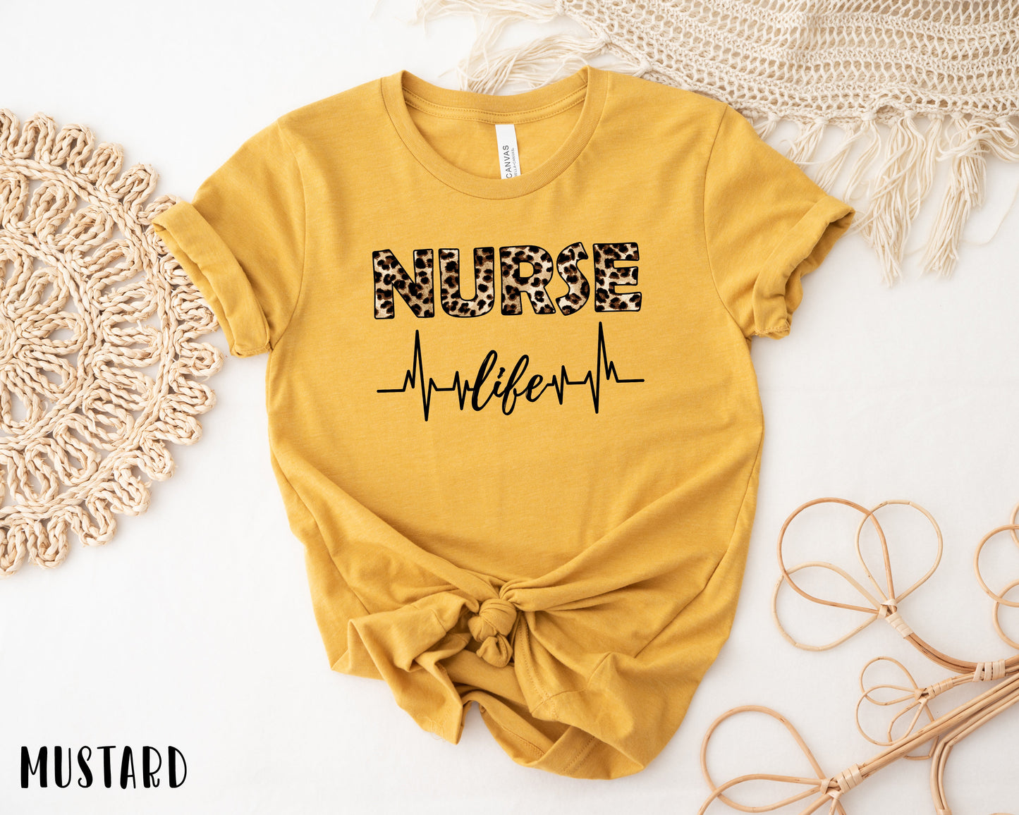 Leopard Nurse Life Short Sleeve Shirt