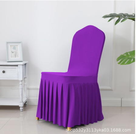 3pcs Wedding Spandex Chair Cover With  Pleated Ruffled  Skirt