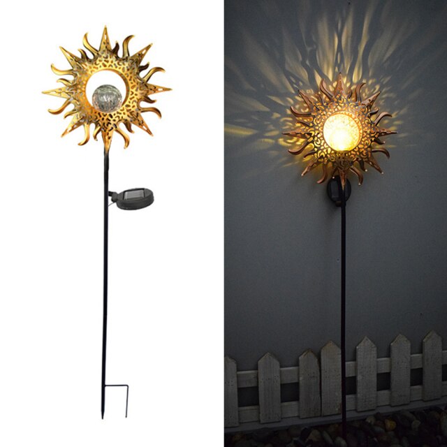 Solar Iron Art Ground Plug Lawn Light Lamp